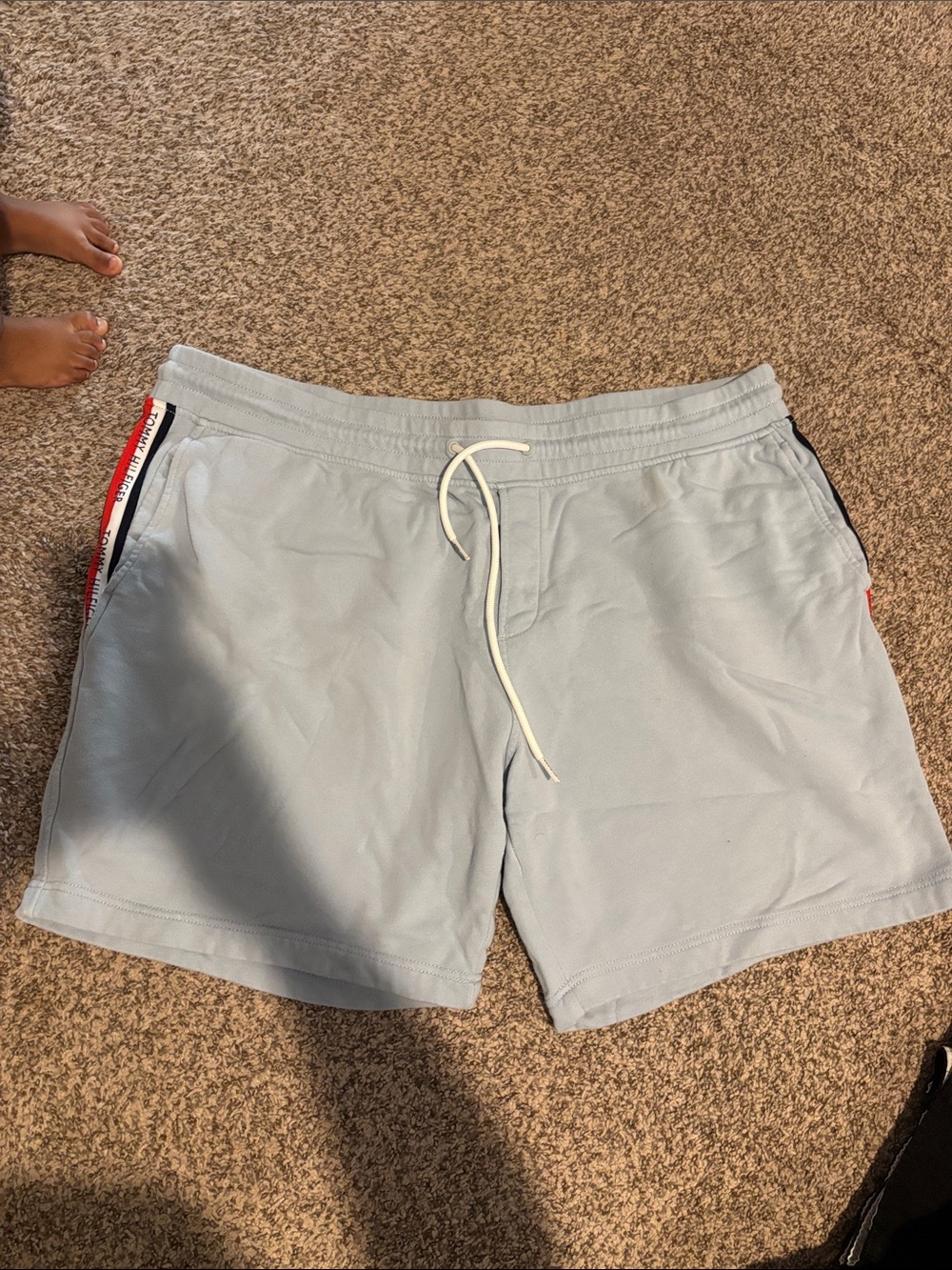 Men's Tommy Hilfiger Light Blue Drawstring Casual Shorts
